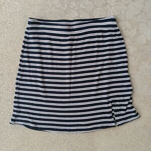 RVCA mini stripped skirt with tiny slit.